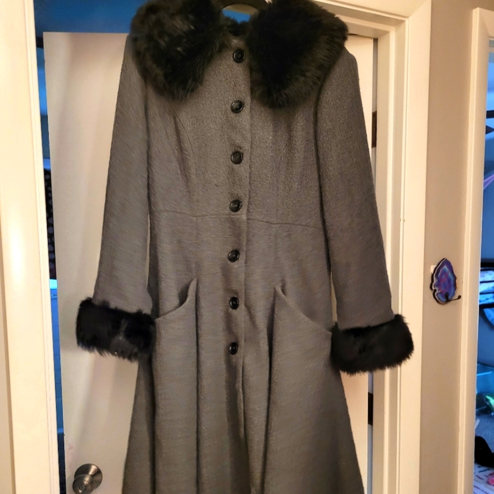 Collectif Faux Fur Alise Grey Coat